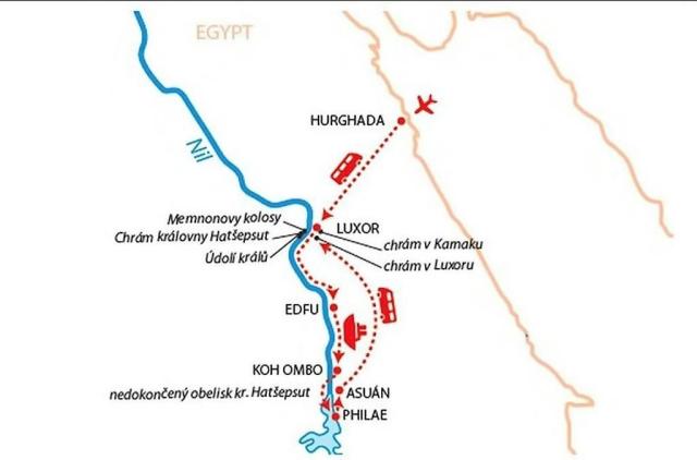 Hatšepsut 5 11 dní - lodí po Nilu s pobytem u moře - Hurghada