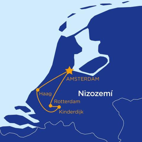Jarní Holandsko letadlem a vlakem