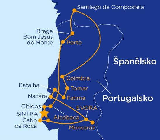 Portugalským pobřežím Atlantiku s výletem do Španělska