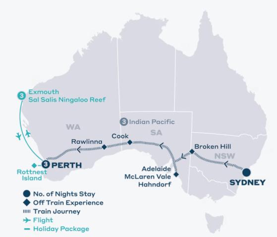 Luxusním vlakem Indian Pacific ze Sydney do Perthu