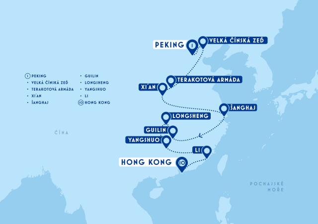 Klenoty velké Číny s návštěvou Hong Kongu z Prahy