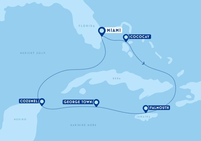 Plavba po Karibských ostrovech z Miami