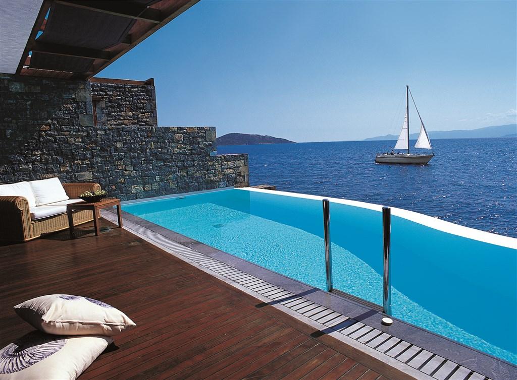 presidential suite with private heated pool on the water's edge