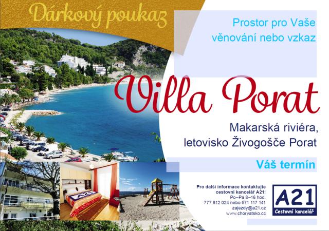 Dárkový poukaz Živogošče Villa Porat