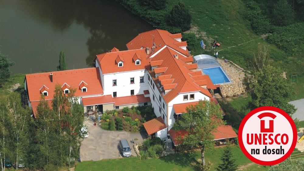 Letecký pohled na penzion