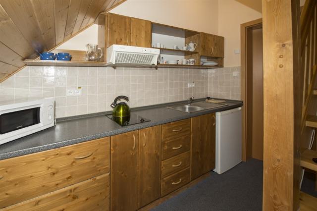 kuchyňka v mezonetovém apartmánu