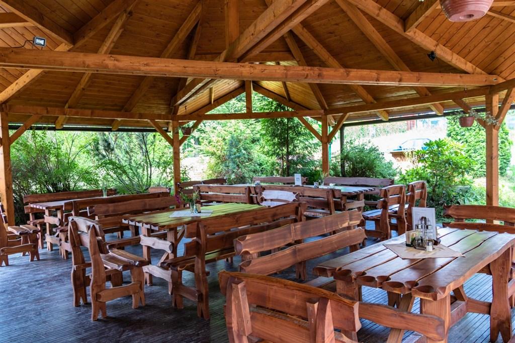 pergola se zahradní restaurací