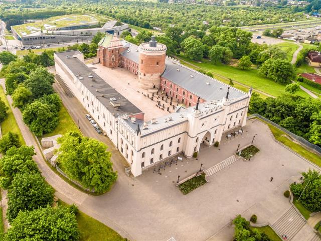 Letecký pohled na královský hrad v Lublinu, nyní Národní muzeum