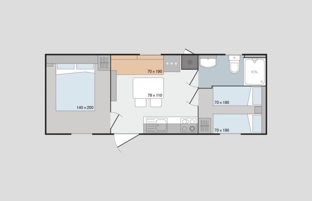 Dole Navores kemp mobil home - MH RELAX (20-40 m od moře) - Živ