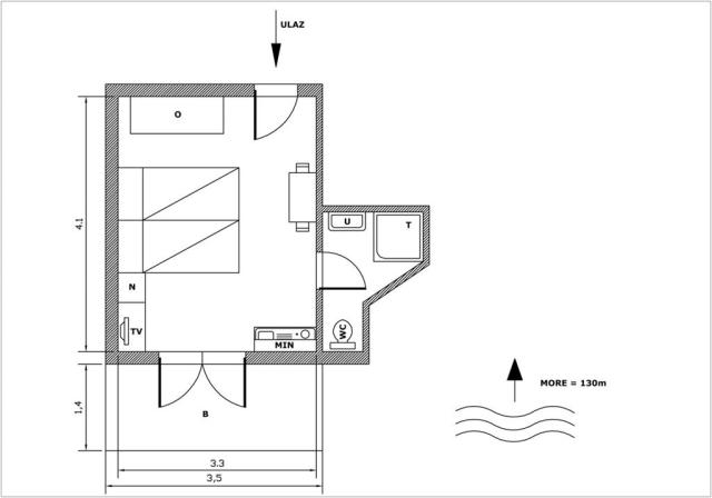 Vila Neda-Maršić - dvoulůžkové studio č. 7 - Gradac - Chorvatsk