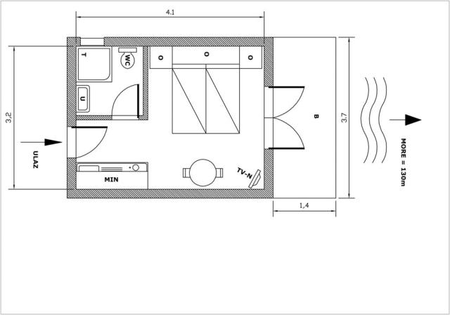 Vila Neda-Maršić - dvoulůžkové studio č. 4 - Gradac - Chorvatsk