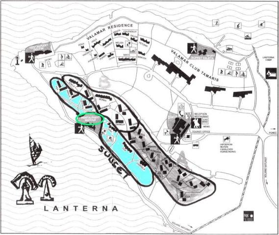 Lanterna Resort apartmány Standard - poloha Sunset APT vyznačen