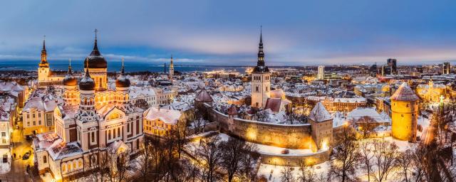 Zimní Tallinn panorama