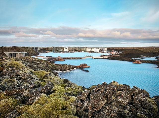 Geotermální lázně Modrá laguna nedaleko letiště Keflavík