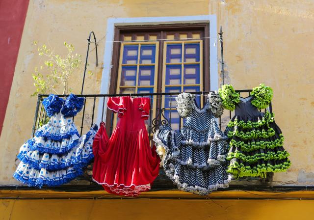 Španělsko - Andalusie - Malaga - tradiční šaty na flamengo