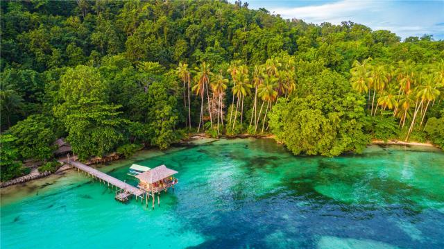 typická zátoka, mořský park Raja Ampat, Západní Papua, Indonési