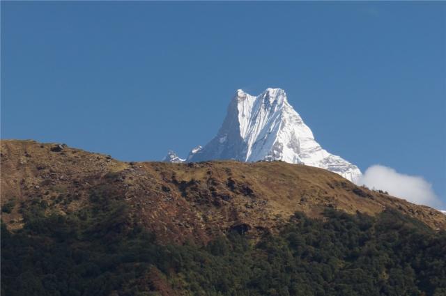 Ghandruk nabízí fascinující výhledy na posvátný vrchol Machapuc
