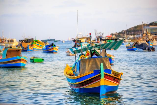 Harbor of Marsaxlokk. Marsaxlokk is a traditional fishing villa