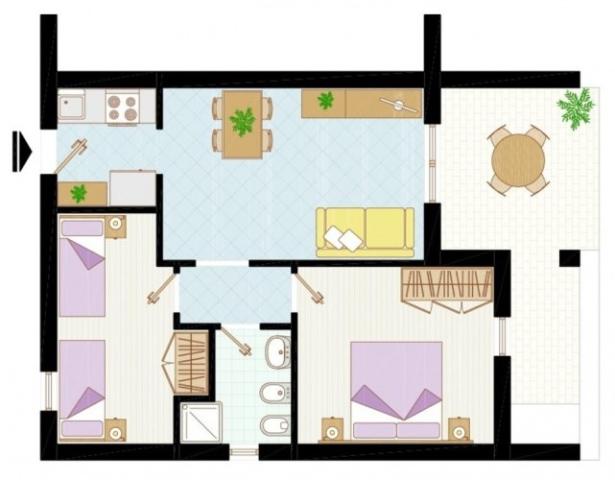 půdorys apartmánu C1-6