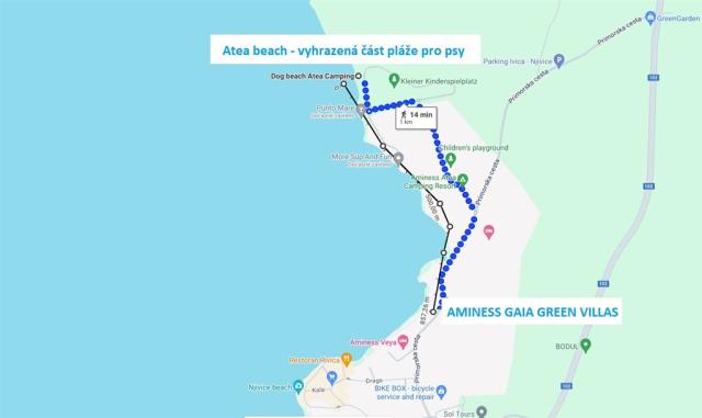Atea beach - vyhrazená část pro psy