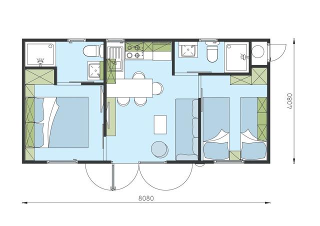 mobilní domek typu - M.HOME 4(+2) COMFORT