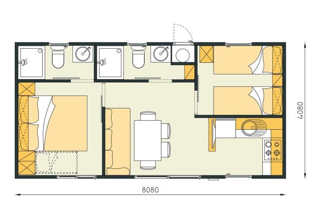 mobilní domek typu - M.HOME 4(+2) PREMIUM