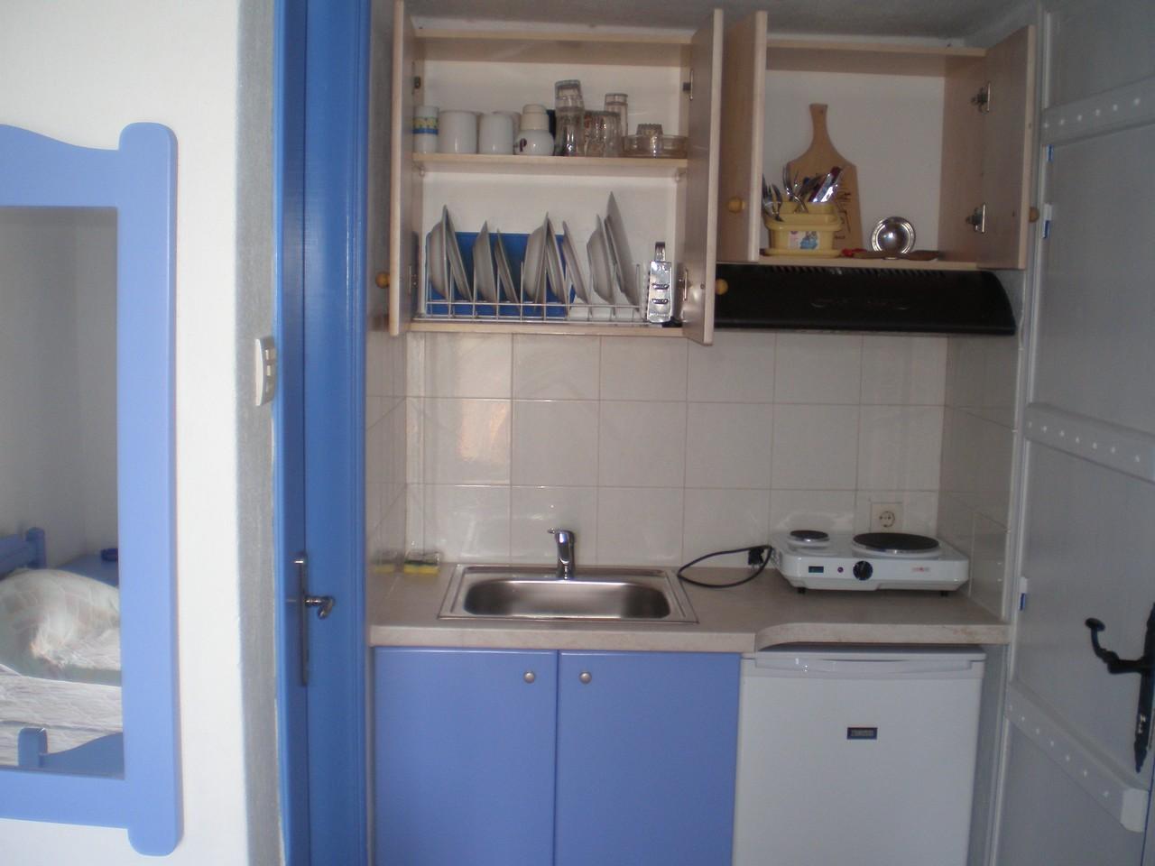 Řecko, Skopelos, Ubytování, Kavouris, Kuchyňka (2)