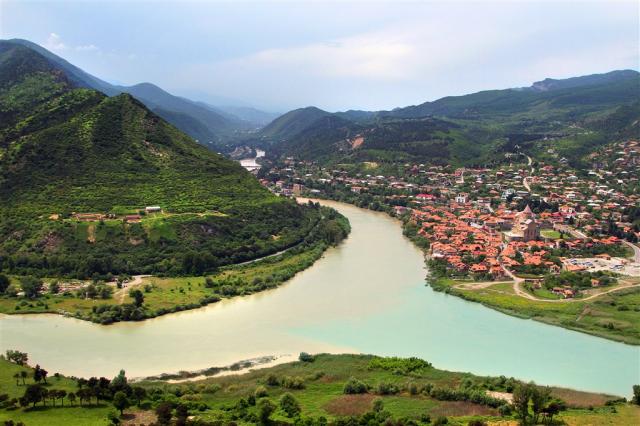 Gruzie View from Jvari Church.JPG