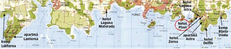 Hotel Plavi Plava Laguna - mapa.