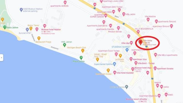 Vila Vinka - zaznačení na mapě.