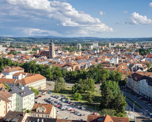 Pohled z hotelu na České Budějovice.