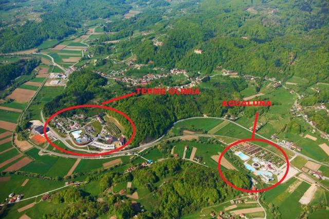 Terme Olimia hotely a Aqualuna mapa.