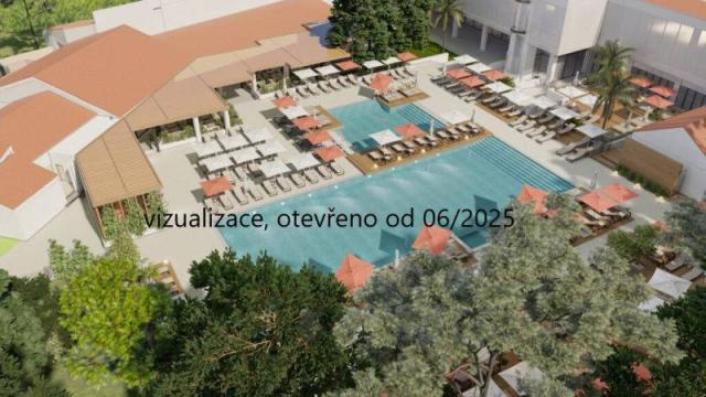 Hotel Pelegrin Plava Laguna - letecký pohled na venkovní bazén,