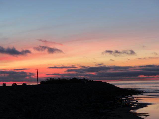 západ slunce v Greymouth