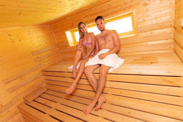 Finská sauna ve venkovním wellness
