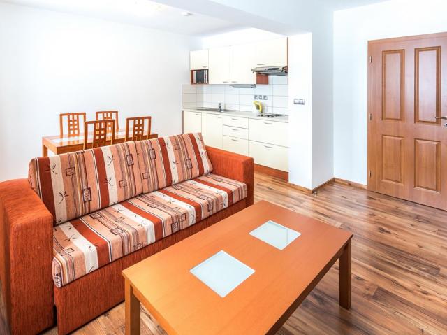 Apartmán č. 2 - obývací pokoj s kuchyňským koutem