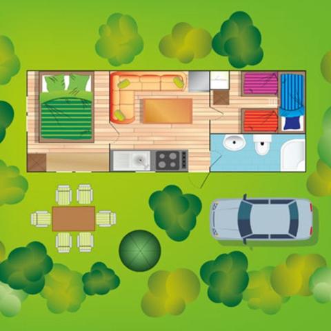 Mobilní dům F Family, Camping Sabbiadoro, Lignano, Itálie, Dovo