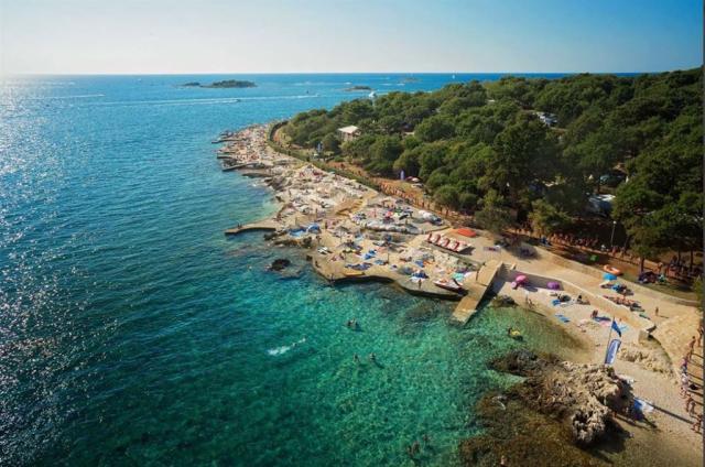 Camping Bijela Uvala, Zelena laguna, Poreč, Istrie, Chorvatsko,