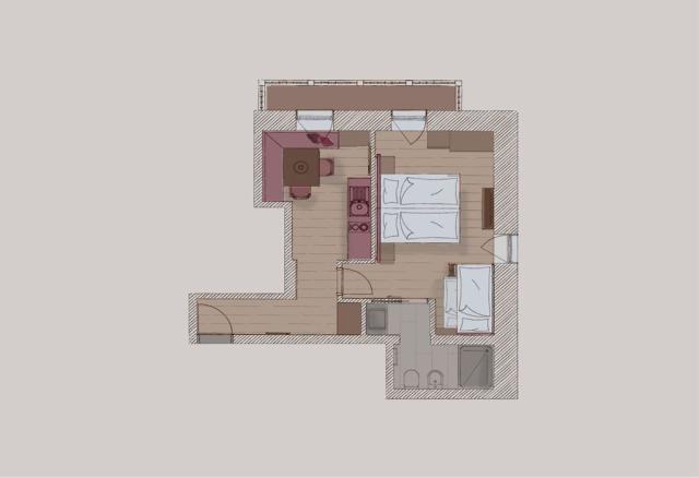 1ložnicový apartmán BILO v rezidenci (50 m2), CK 