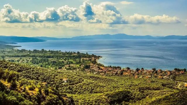 Pohled na Afissos, Pelion, Řecko, CK