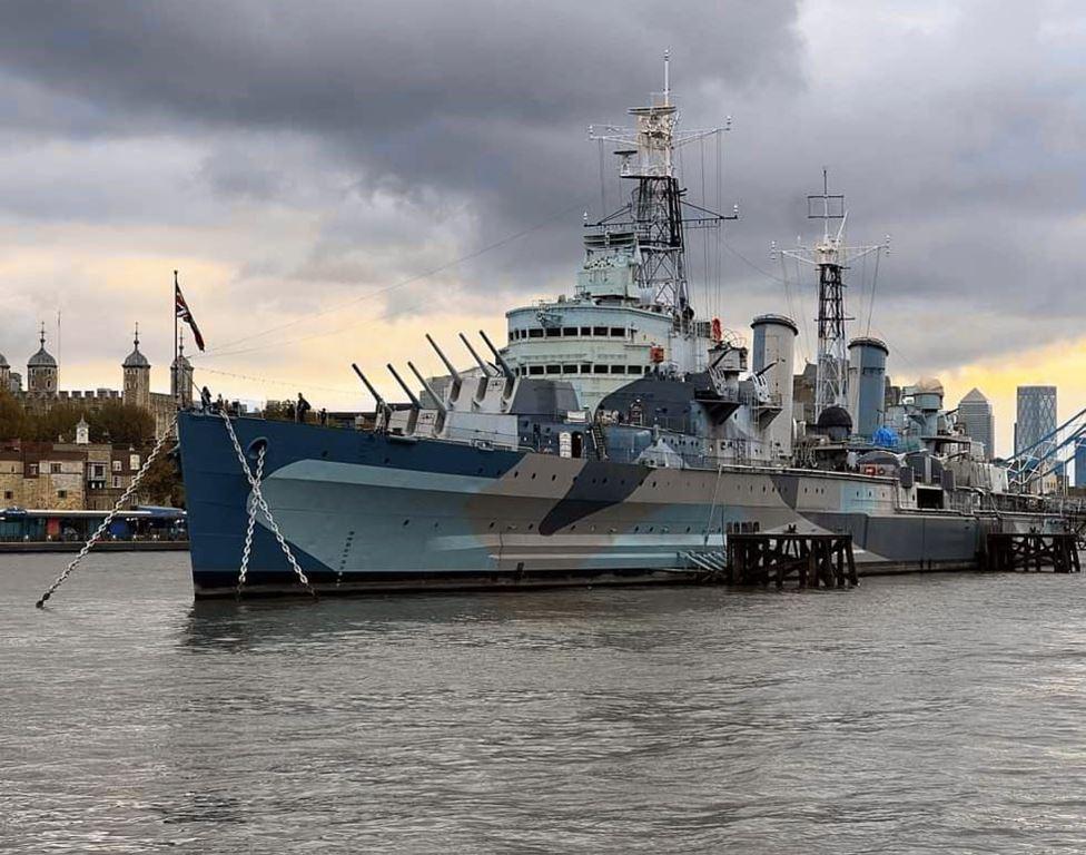 CK, Londýn, křižník HMS Belfast na Temži