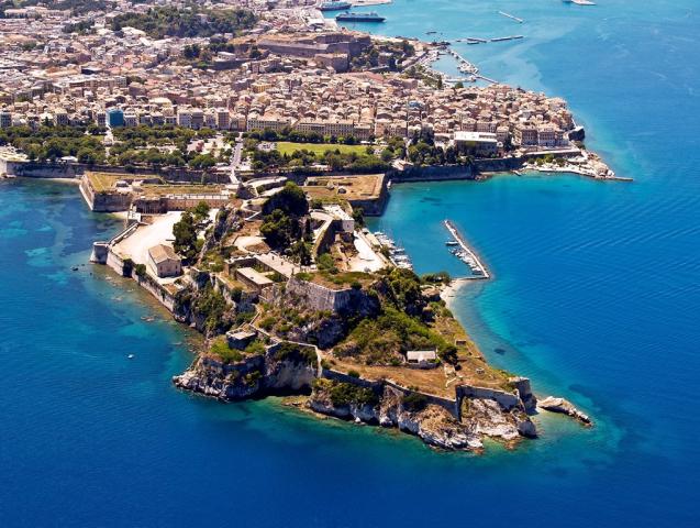 CK_Old fortress in Corfu, Greece, aerial view