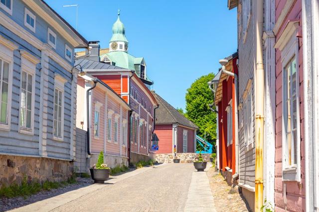 Krásné městečko Porvoo ve Finsku