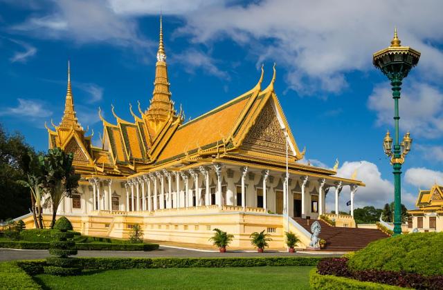 Nádherný královský palác v Phnom Penhu
