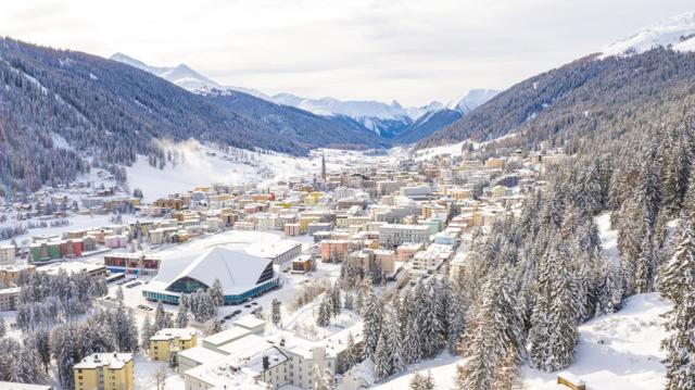 Švýcarsko-Davos-městečko