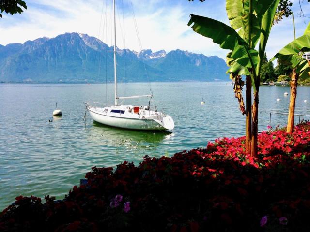 Mont Blanc a Ženevské jezero