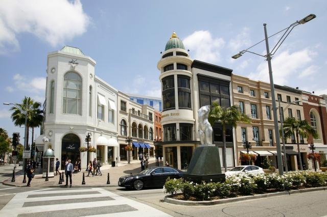 Los Angeles - Rodeo road ve čtvrti Beverly Hills