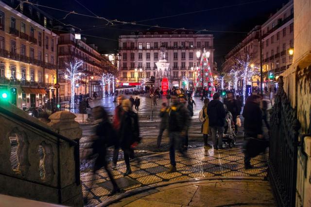 Centrum Lisabonu během Adventu