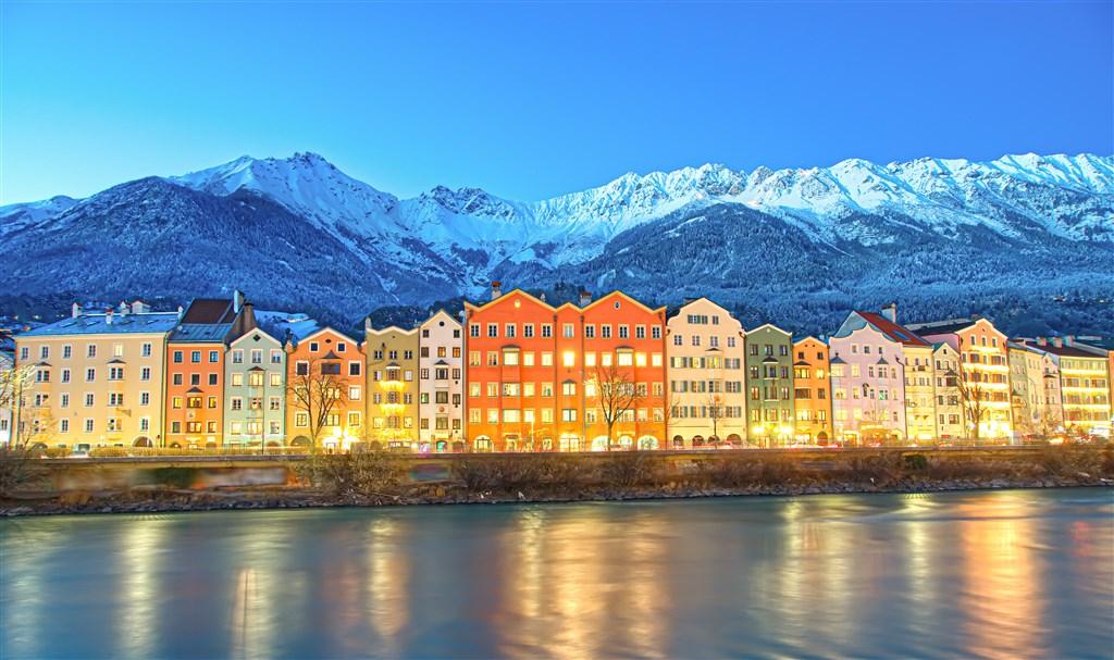Mariahilf and Nordkette in Innsbruck - shutterstock_16438649201