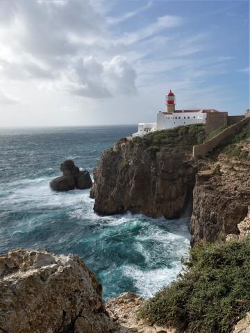 Mys Cabo de Sao Vicente a divoký Atlantik